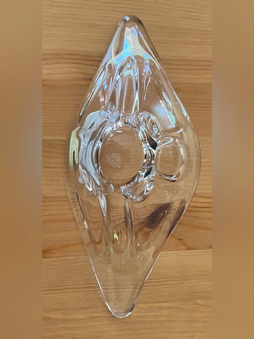 EUC Vintage Cristalleries de Vannes le Châtel France Clear Crystal Bowl